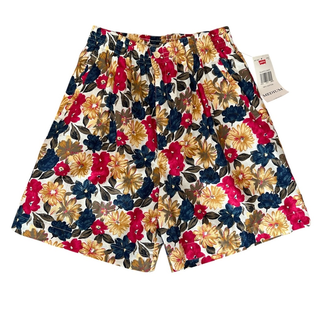 Vintage 80’s Levi's dockers Nantucket Women's Floral Shorts Sz M dead stock